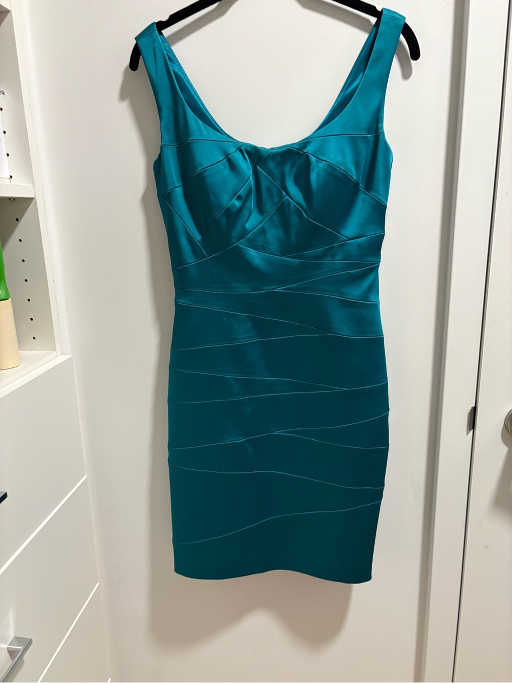 Jax Teal One-Shoulder Sheath Dress